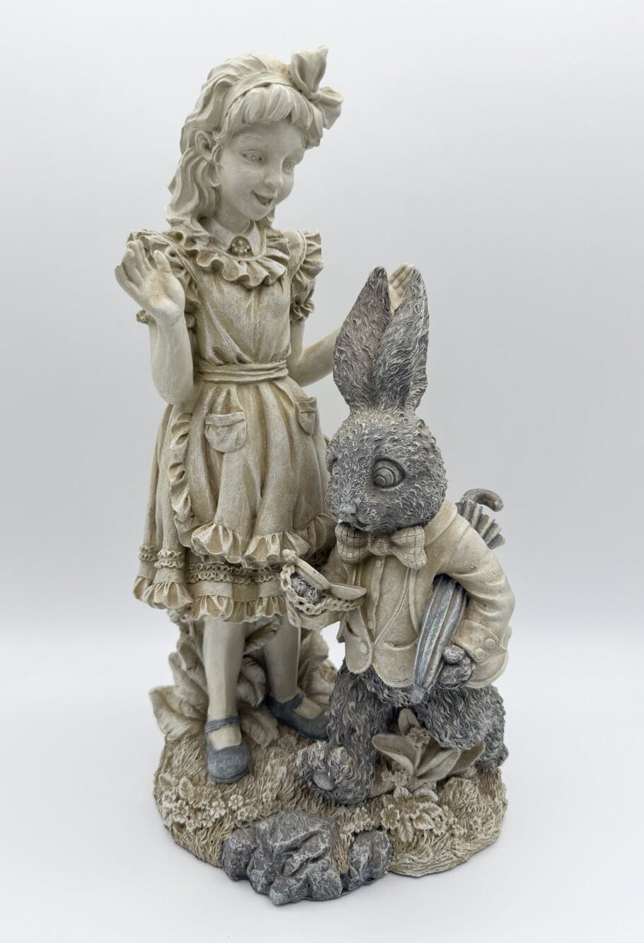 Alice In Wonderland White Rabbit Garden Statue Resin 14" Winston Marketing VNTG